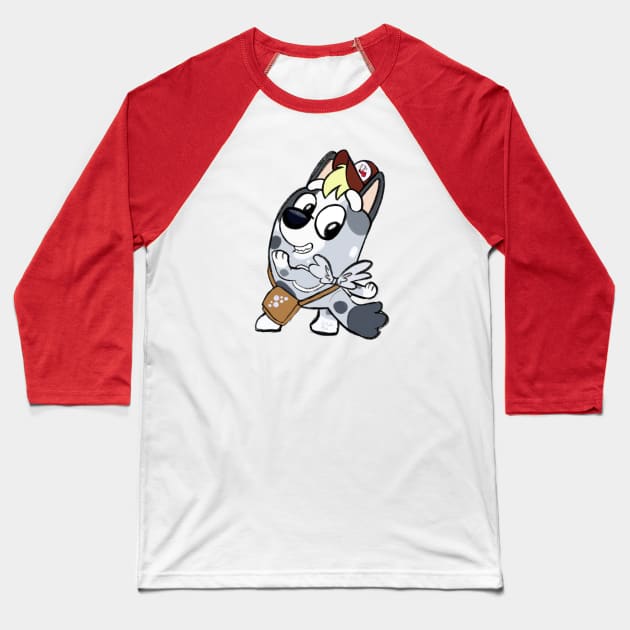 Muffin Derpy Heeler Baseball T-Shirt by AmyNewBlue